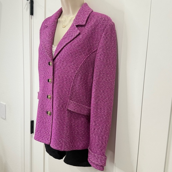St. John Collection by Marie Gray Santana Jacket 8 Purple Tweed Blazer Vintage - Picture 12 of 15